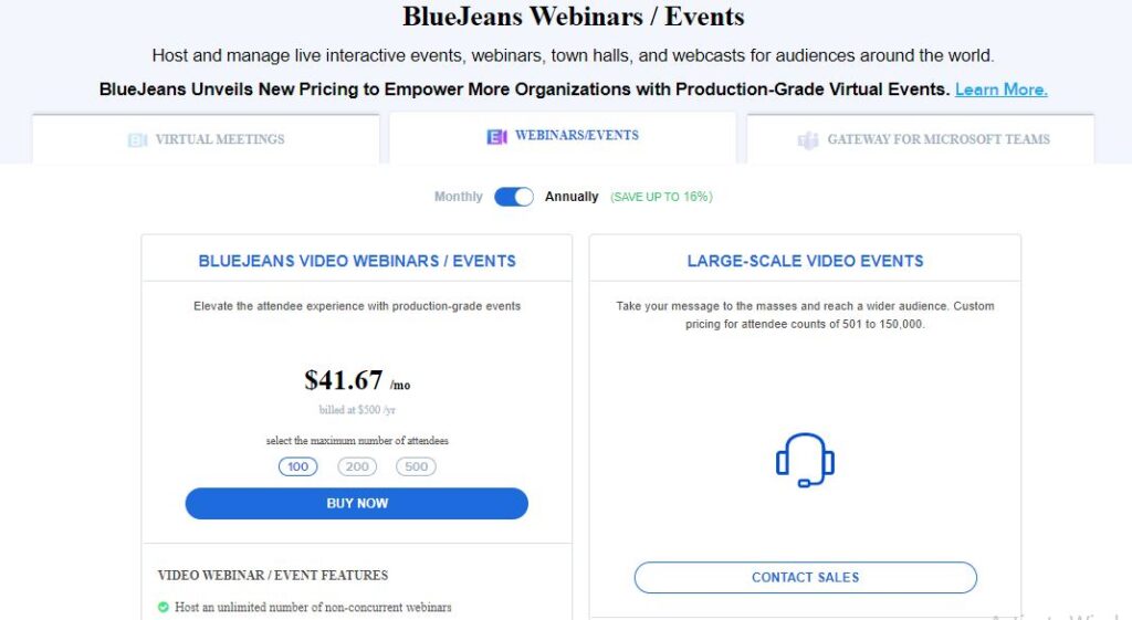 BlueJeans Pricing