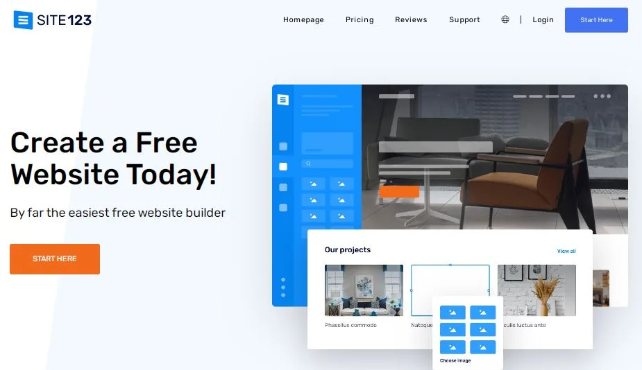 The best website builder | Site123 Homepage