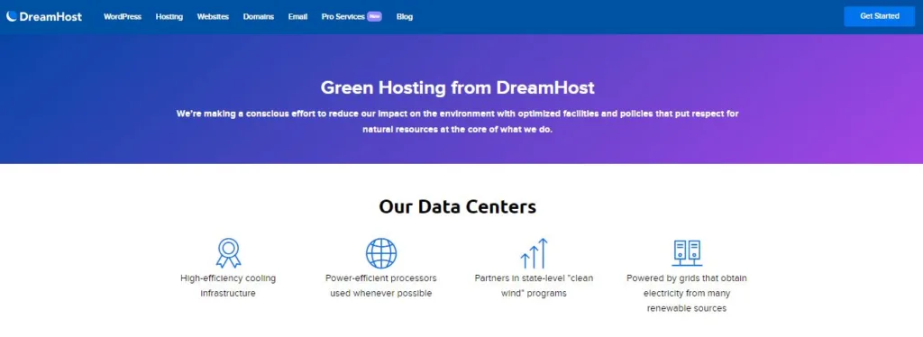 Green hosting from DreamHost